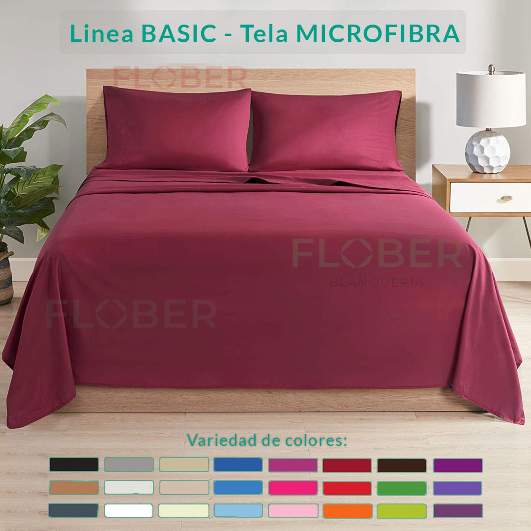 KING SIZE - JUEGO DE SÁBANAS "BASIC" MICROFIBRA 70g.